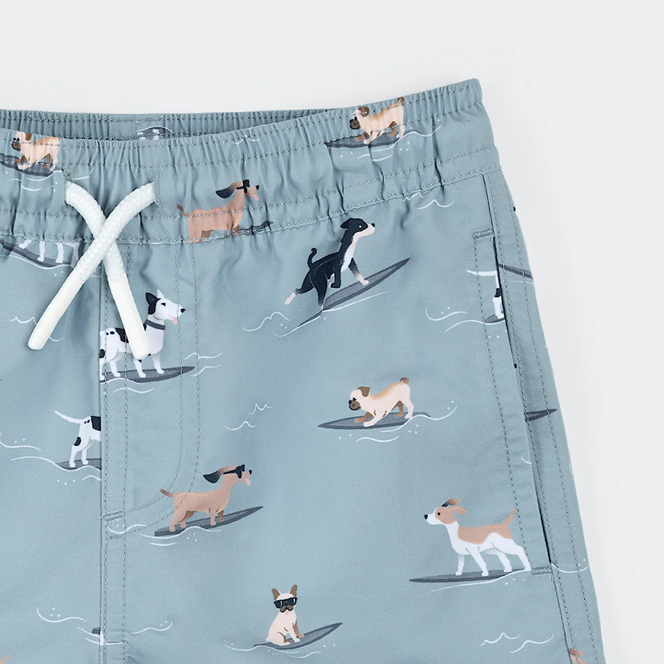 Surfing Dogs Kids Swim Trunks