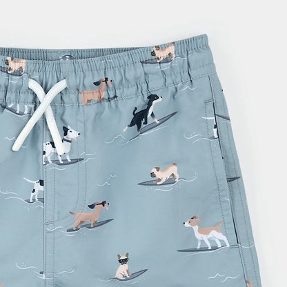 Surfing Dogs Kids Swim Trunks
