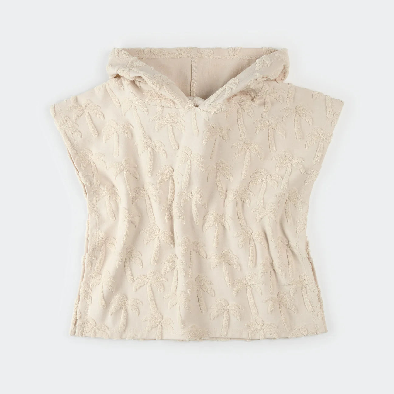 Organic Beige Palms Beach Poncho