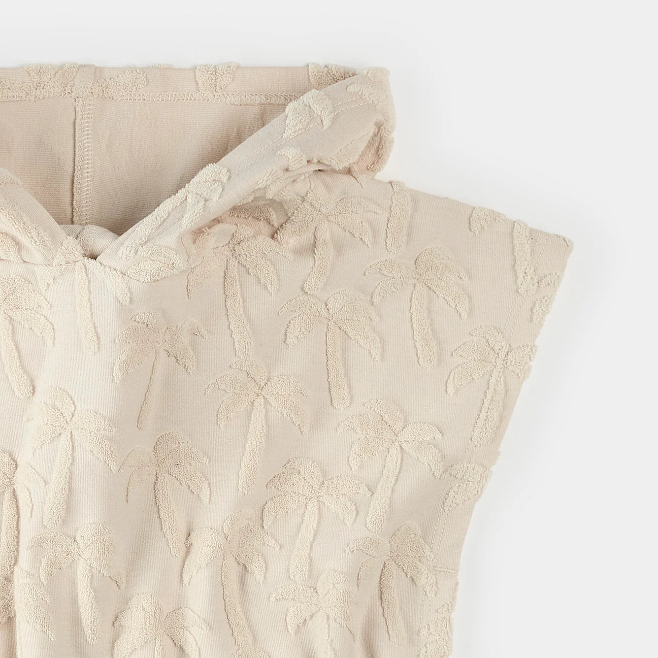 Organic Beige Palms Beach Poncho