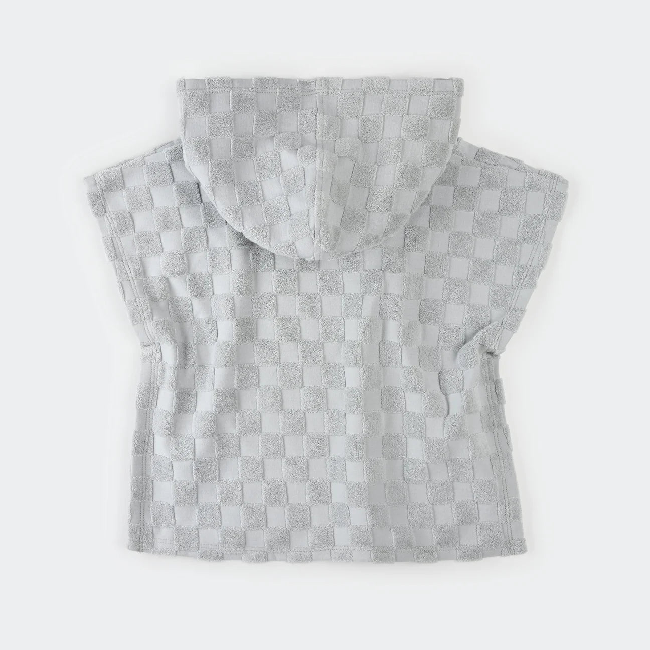 Organic Blue Checkered Beach Poncho