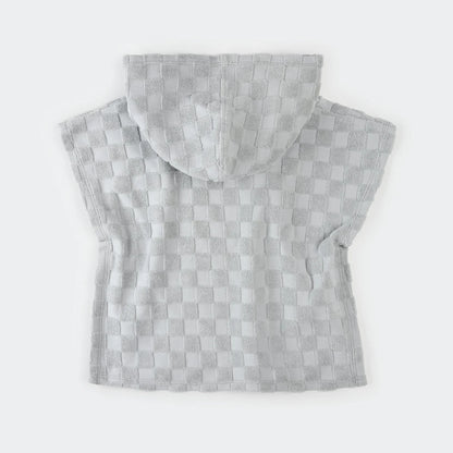 Organic Blue Checkered Beach Poncho