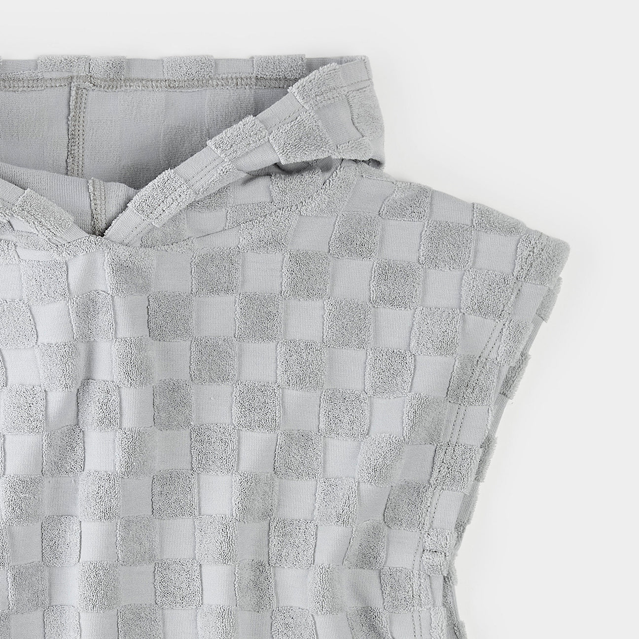 Organic Blue Checkered Beach Poncho
