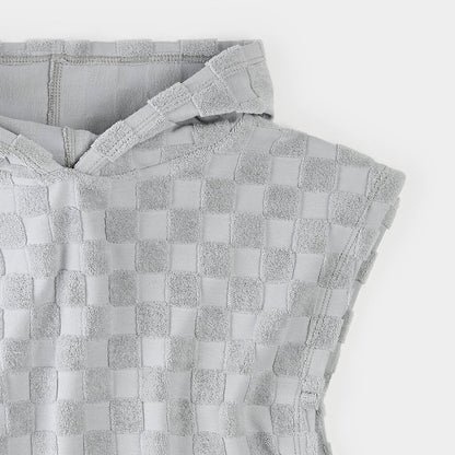 Organic Blue Checkered Beach Poncho