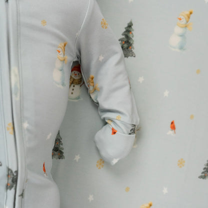 *Coming Soon* Bamboo Footed Zipper Sleeper- Snowmen