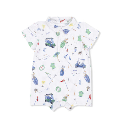 Bamboo Polo Shortie Romper- Golf Icons