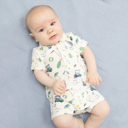 Bamboo Polo Shortie Romper- Golf Icons