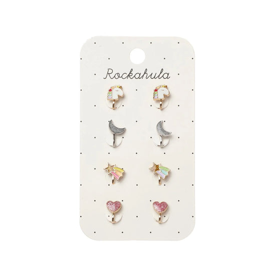 Rainbow Unicorn Clip On Earrings