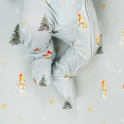 *Coming Soon* Bamboo Footed Zipper Sleeper- Snowmen