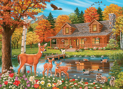 350pc. Cottage Pond Family Puzzle