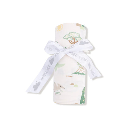 Bamboo Jersey Swaddle Blanket- Baby Love Dinos