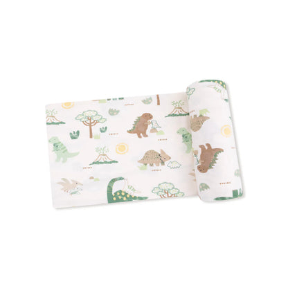 Bamboo Jersey Swaddle Blanket- Baby Love Dinos