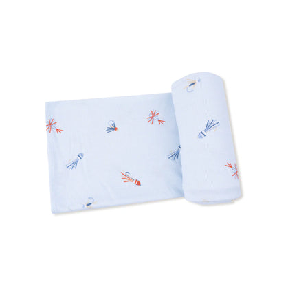 Ribbed Modal Swaddle Blanket- Fly Fishing Lures