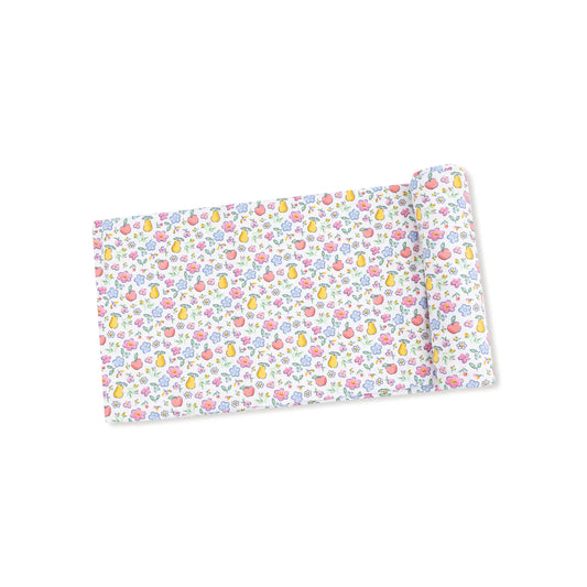 Bamboo Jersey Swaddle Blanket- Fall Fruit Floral
