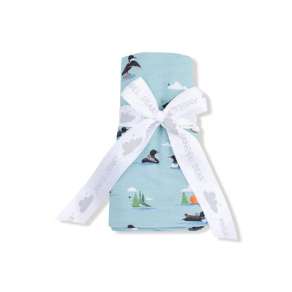 Bamboo Jersey Swaddle Blanket- Loons