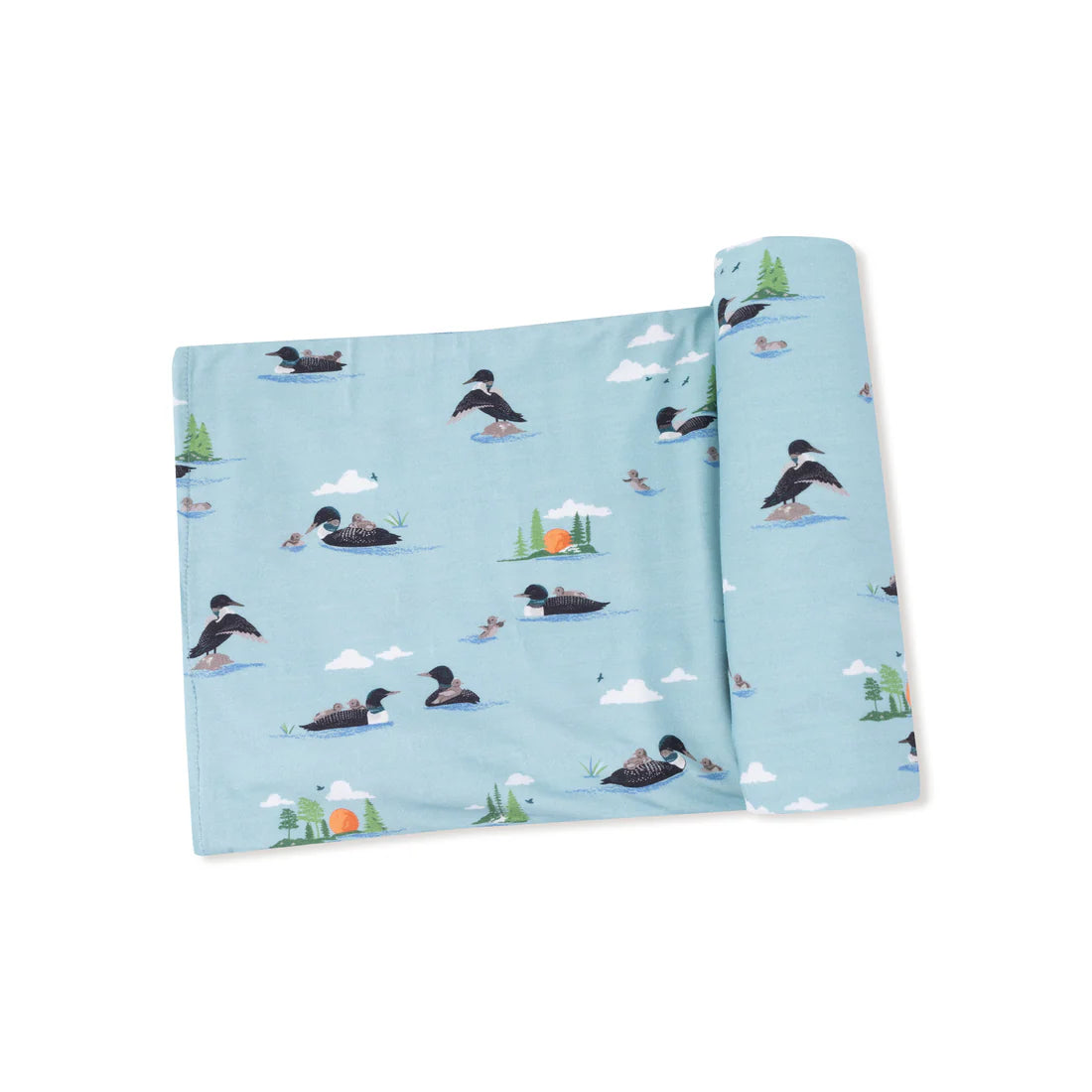 Bamboo Jersey Swaddle Blanket- Loons