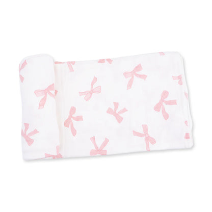 Ribbed Modal Swaddle Blanket- Pretty Bows