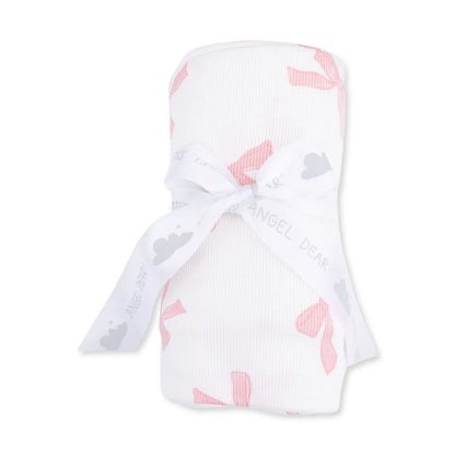 Ribbed Modal Swaddle Blanket- Pretty Bows