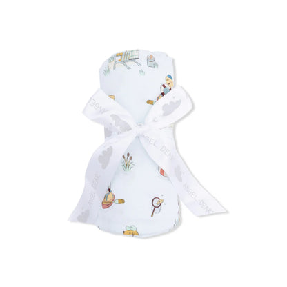 Bamboo Jersey Swaddle Blanket- Lake Buddy Dogs
