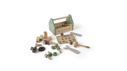 26pc. Wooden Tool Box Set