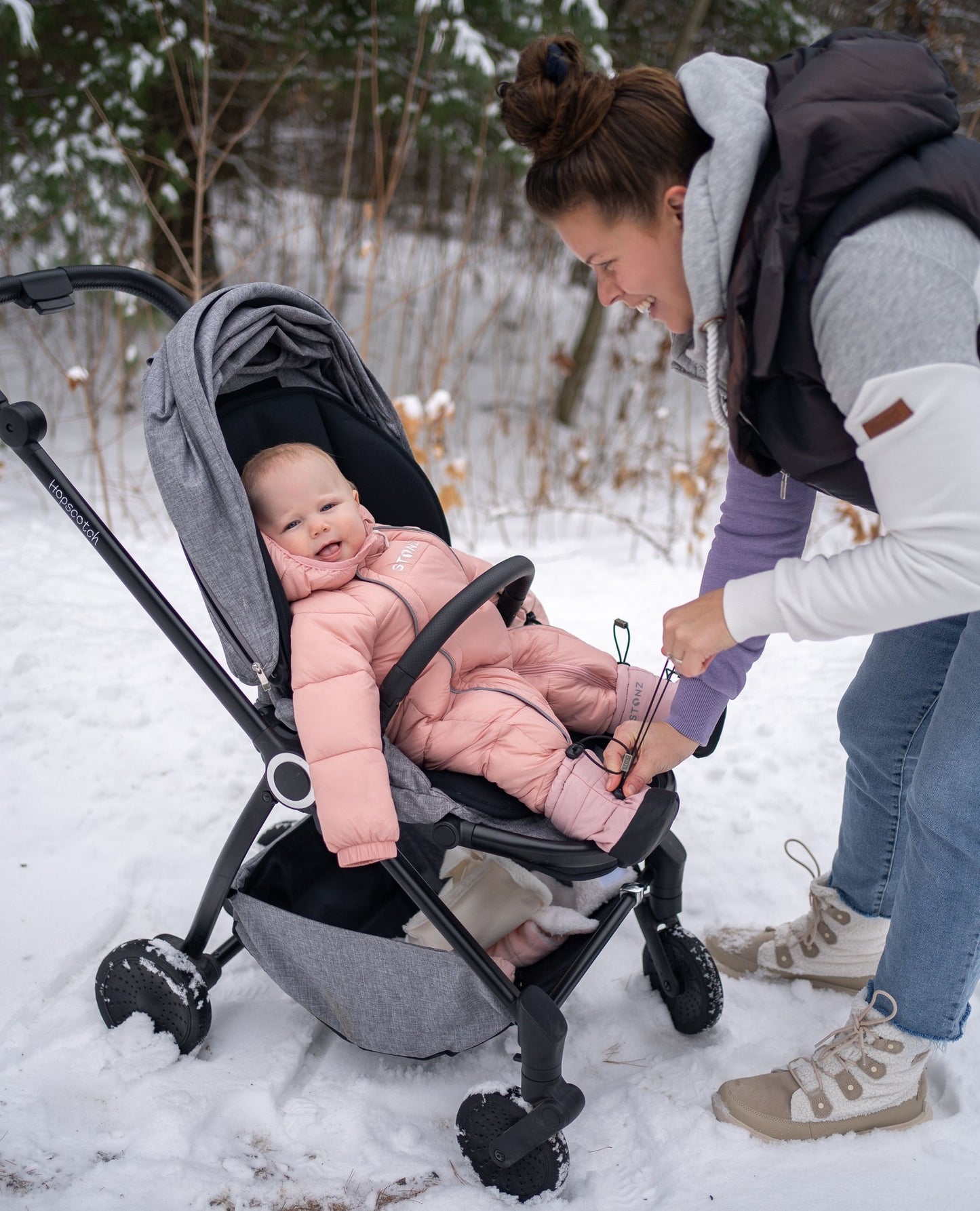 Baby Puffer Booties- Haze Pink