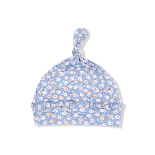 Ruffle Knotted Hat- Country Calico