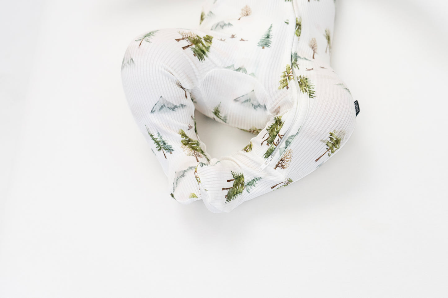 Ribbed Bamboo Footed Zipper Sleeper- Misty Forest