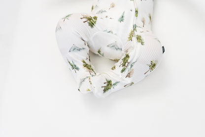 Ribbed Bamboo Footed Zipper Sleeper- Misty Forest
