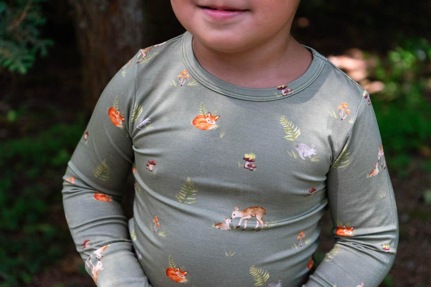 Bamboo Long Sleeve Pajama Set- Forest Friends