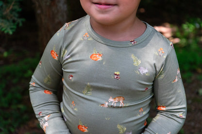 Bamboo Long Sleeve Pajama Set- Forest Friends