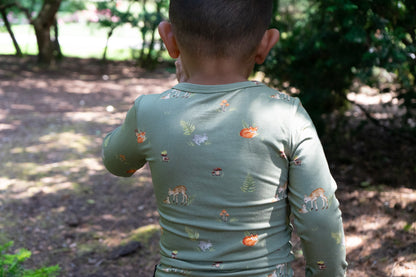 Bamboo Long Sleeve Pajama Set- Forest Friends
