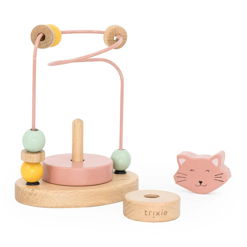 Wooden Bead Maze and Stacker- Mrs. Cat