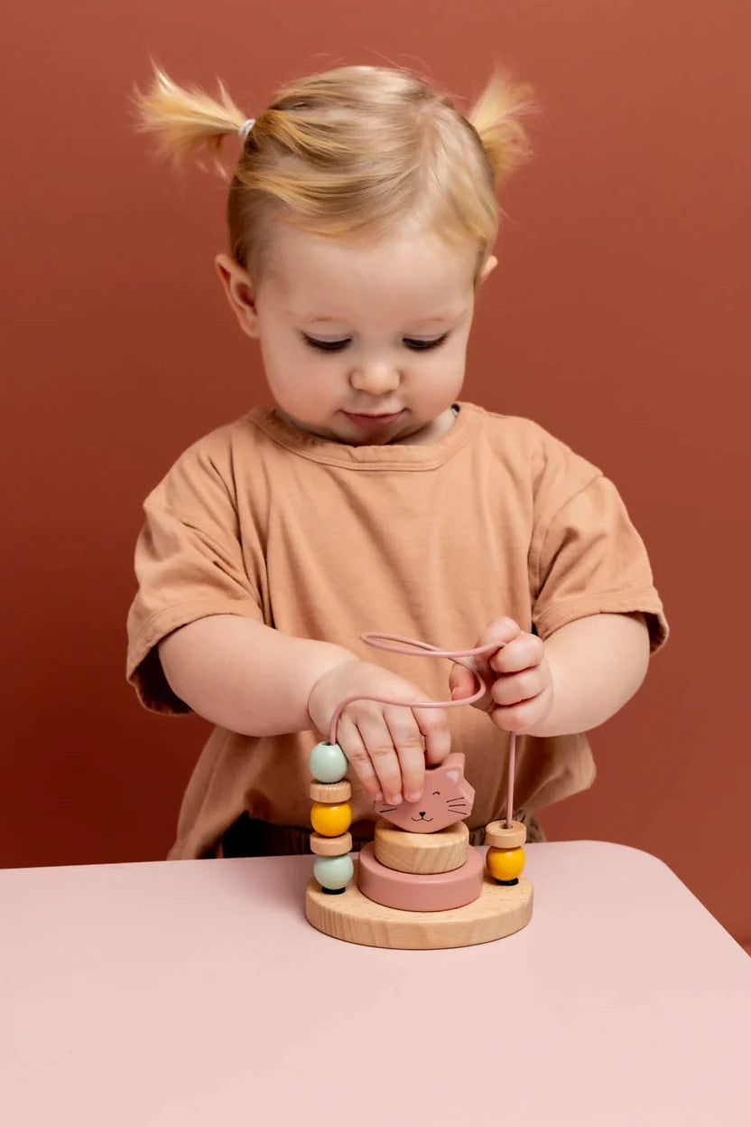 Wooden Bead Maze and Stacker- Mrs. Cat