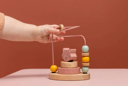 Wooden Bead Maze and Stacker- Mrs. Cat