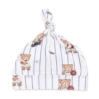 Bamboo Bundler Gown & Knotted Hat Set- Mixed Sports Bears