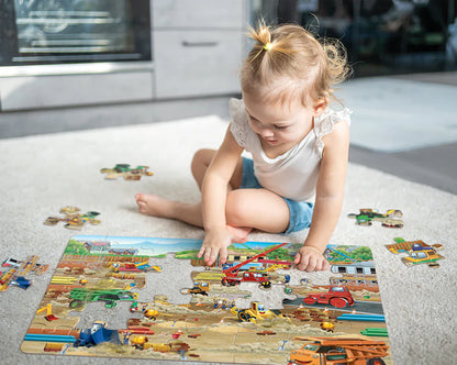 35pc. Construction Zone Floor Puzzle