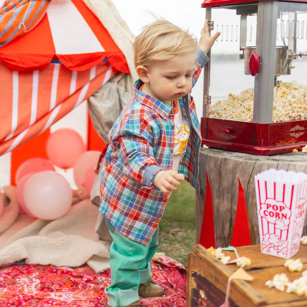 Turquoise Stretch Denim Baby Pants