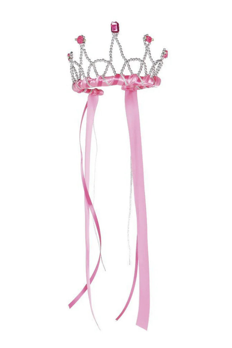 Dark Pink Ribbon Tiara