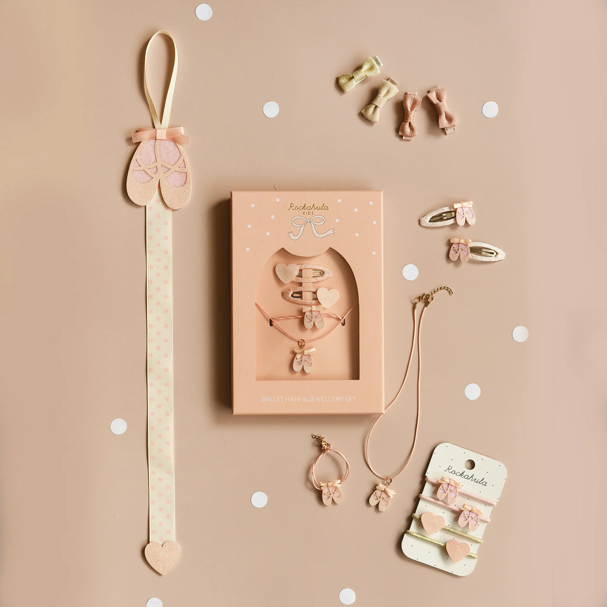 Sparkle Linen Mini Bow Clip Set