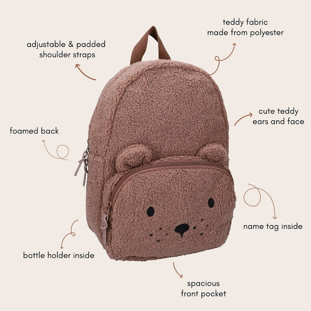 Toddler Teddy Backpack- Brown