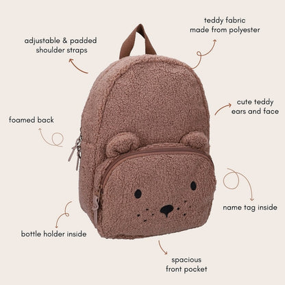 Toddler Teddy Backpack- Brown