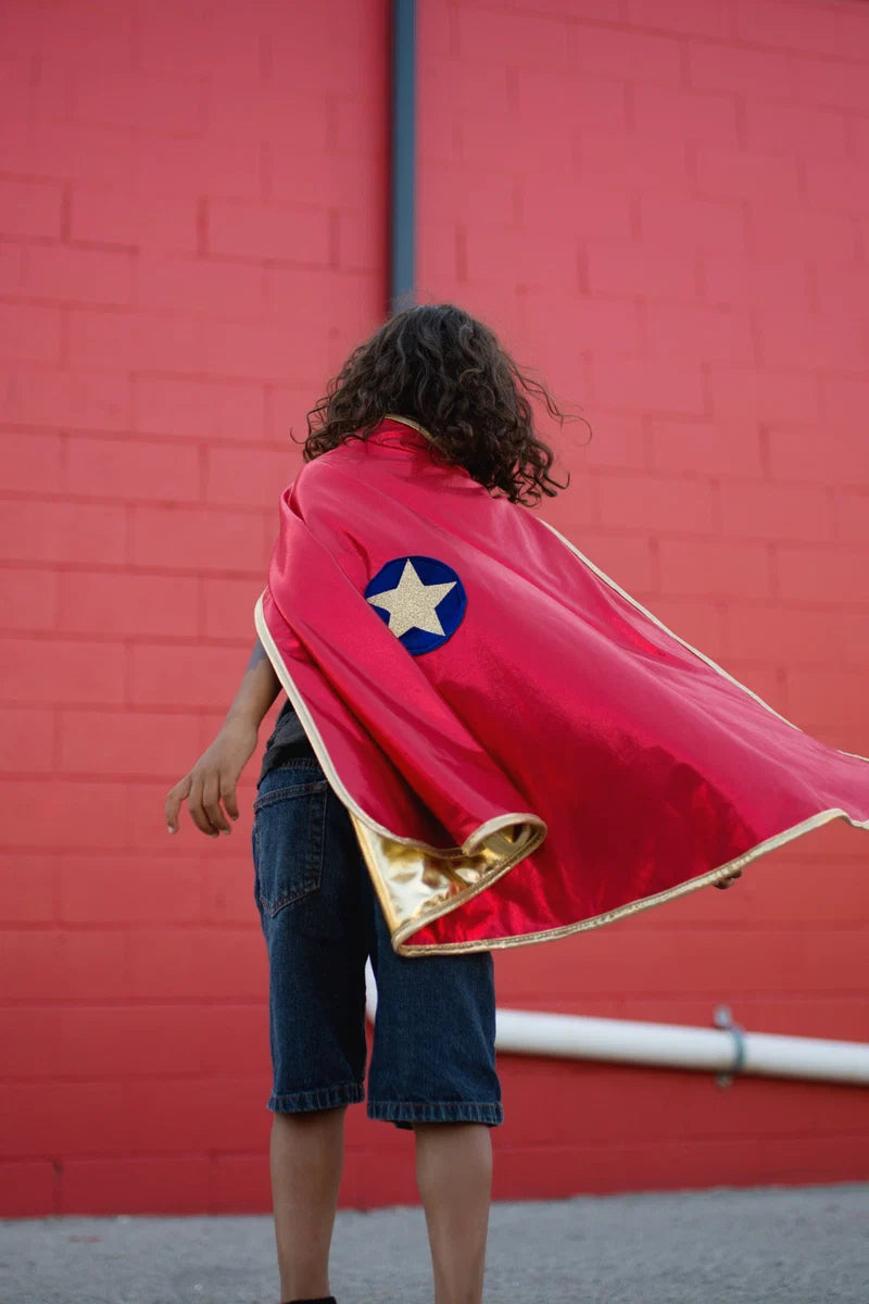 Gold & Red Reversible Wonder Cape