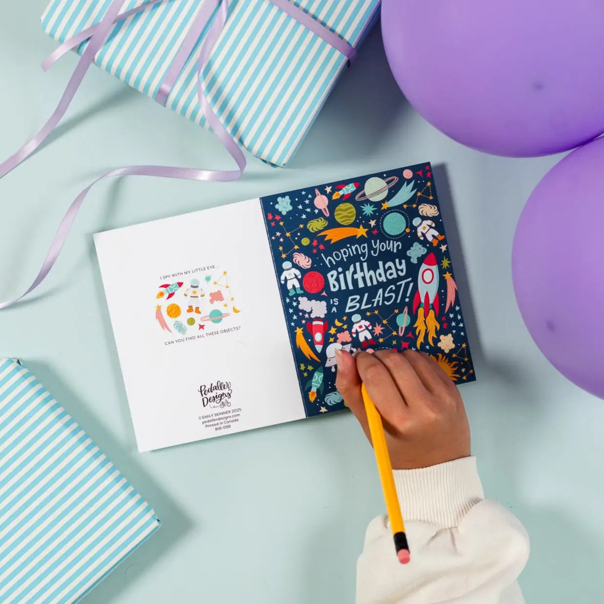 Eye Spy Space Birthday Card