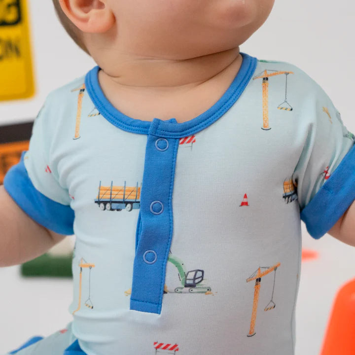 Bamboo Short Sleeve Pocket Romper- Construction