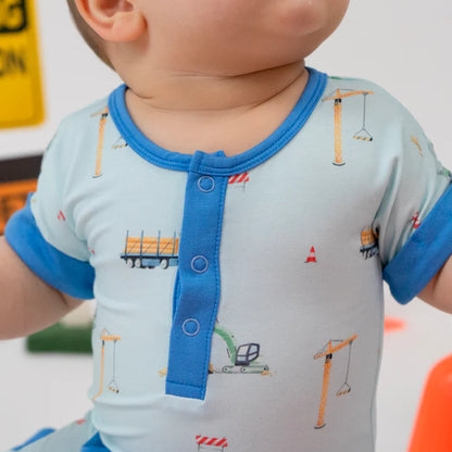 Bamboo Short Sleeve Pocket Romper- Construction
