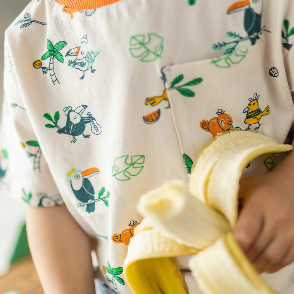 Tropical Bird Beige Baby Tee