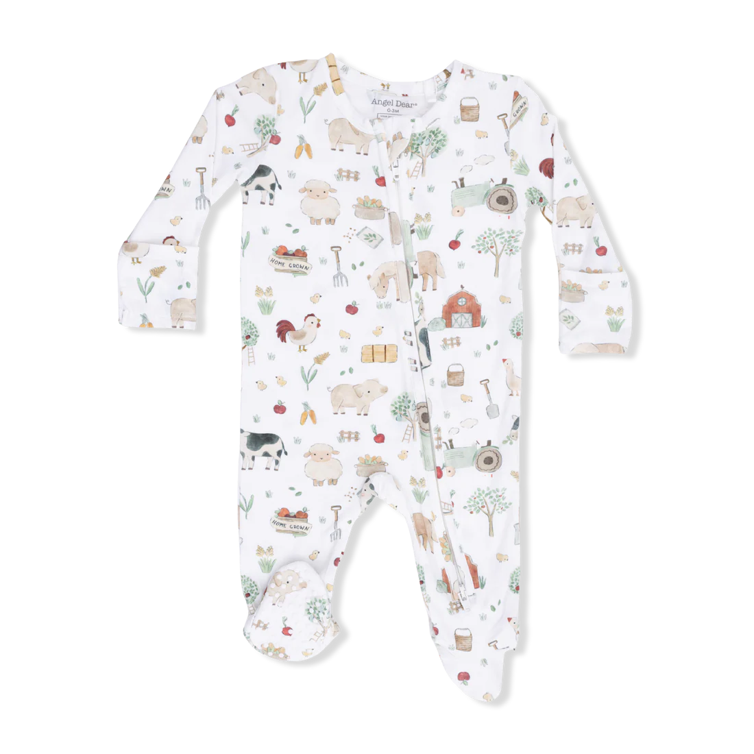 2-Way Zipper Footie- Cute Farm Animals