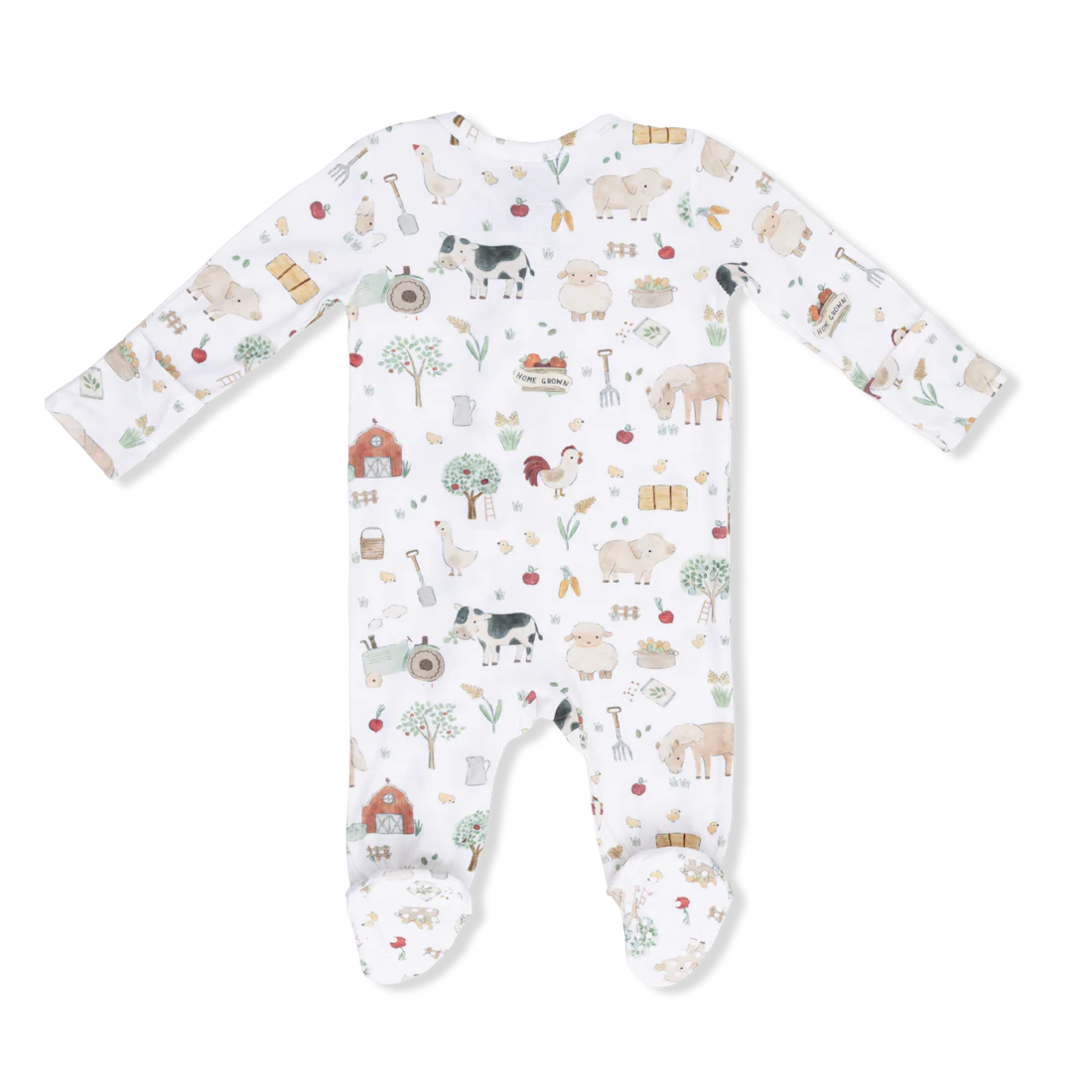 2-Way Zipper Footie- Cute Farm Animals