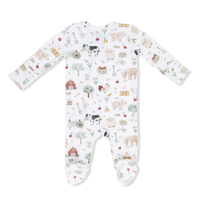 2-Way Zipper Footie- Cute Farm Animals