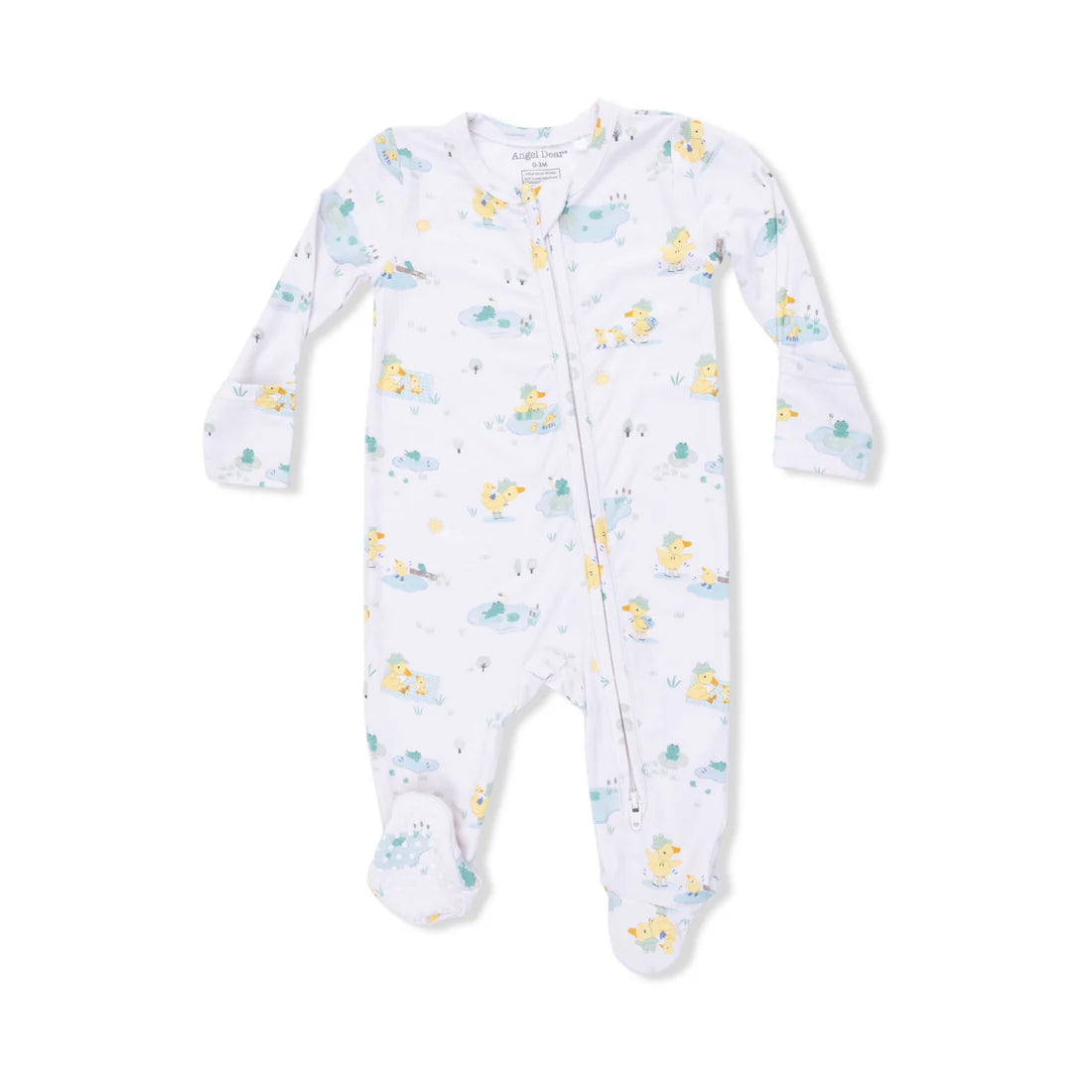 2-Way Zipper Footie- Frog and Duck Pond